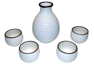 Tengu Sake glazed stoneware sake set for warm sake
