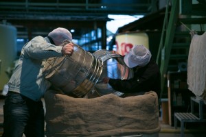 Loading the rice steamer